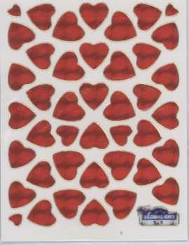 Sticker Herzen rot irisierend